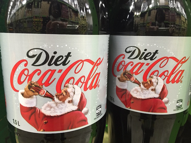 santa drinking diet coke