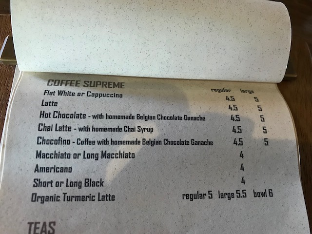 Olaf's 201802 drink menu