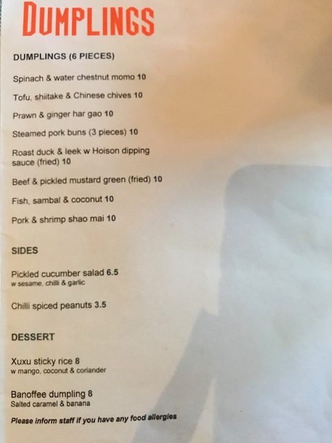 xuxu dumpling bar 201803 menu food