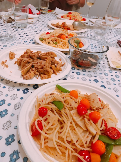 home party 201810 takenoko pasta