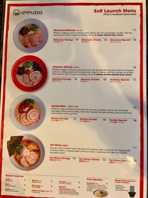 ippudo auckland 201910 ramen menu